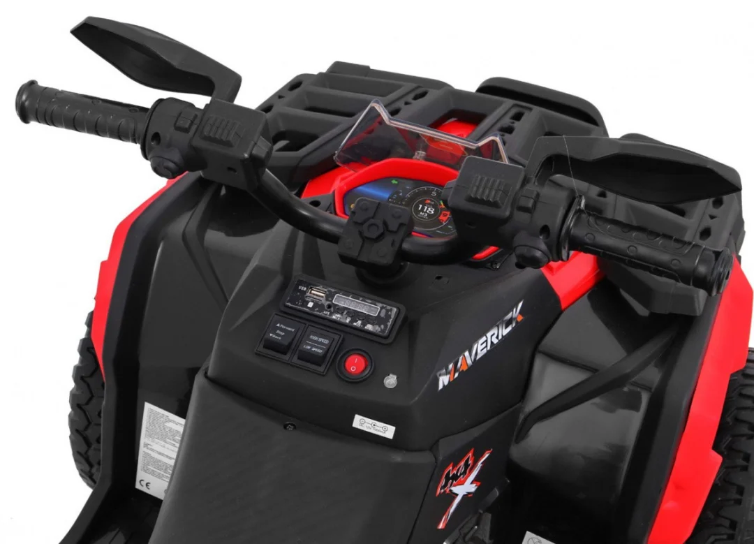Maverick 4x4 električni quad za djecu crveni + EVA kotači + audio ploča + LED, crvena quad na akumulator_4
