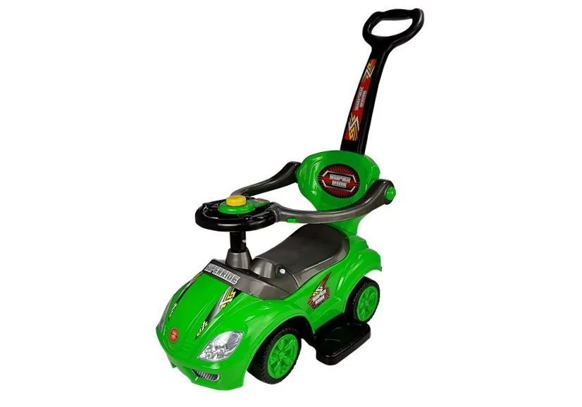 Mega autić 3u1 za guranje s ručkom, zeleni_3