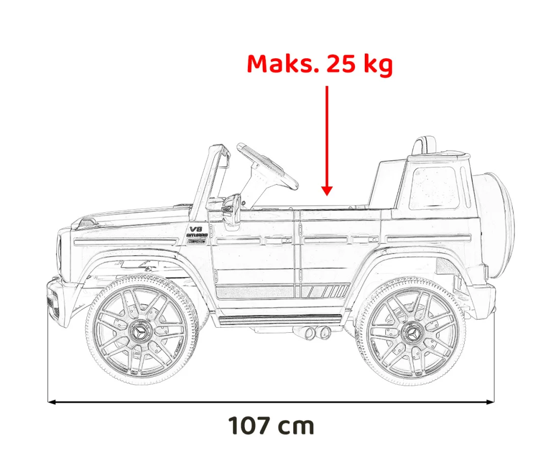 Mercedes AMG G63 za djecu bijela boja + daljinski upravljač_3