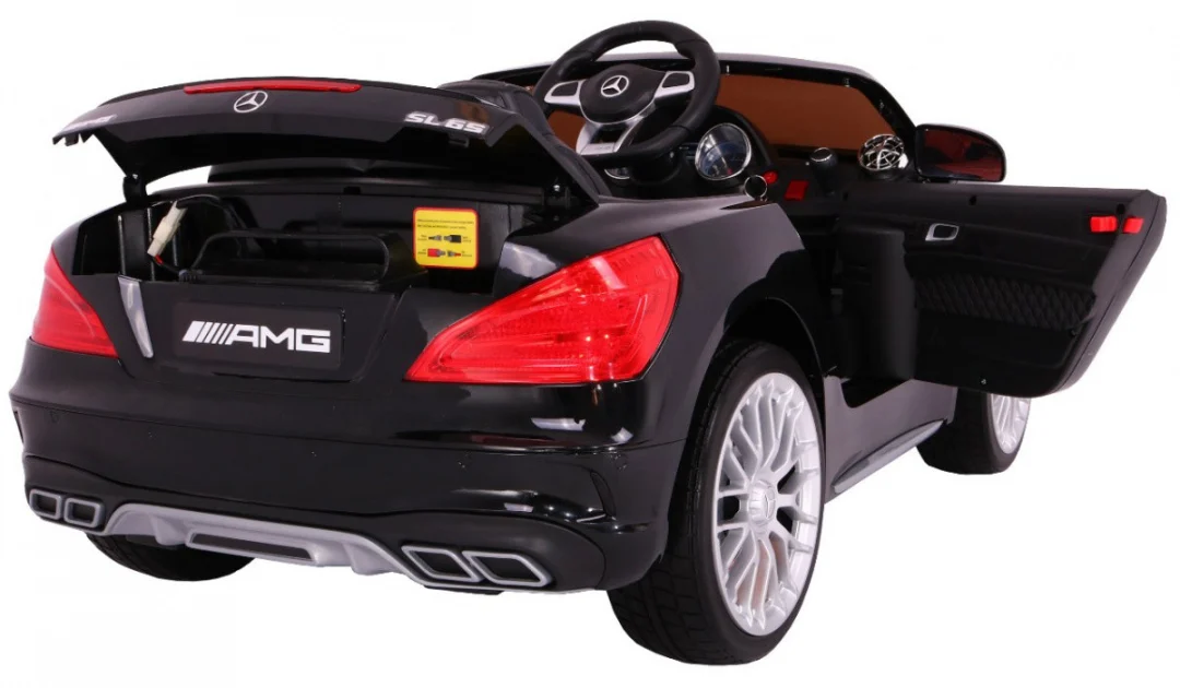 Mercedes AMG SL65 za djecu crna boja + daljinski upravljač + nosač za prtljagu + podešavanje_2