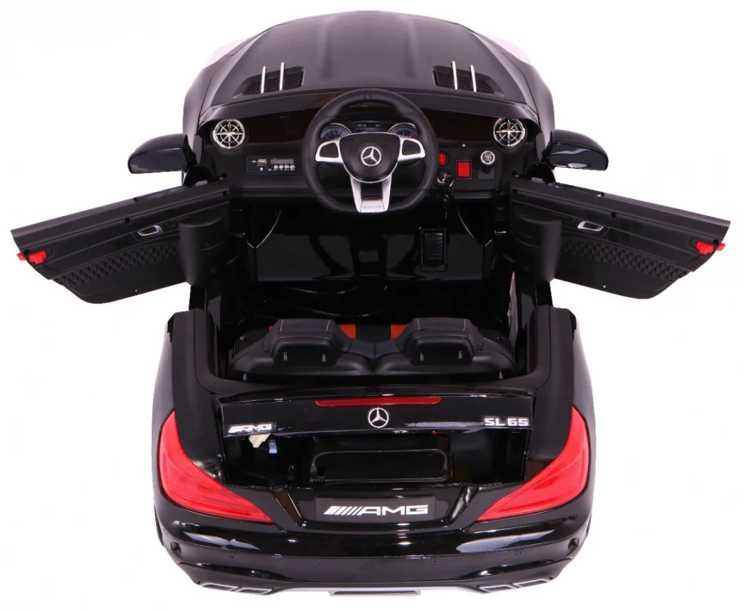 Mercedes AMG SL65 za djecu crna boja + daljinski upravljač + nosač za prtljagu + podešavanje_5