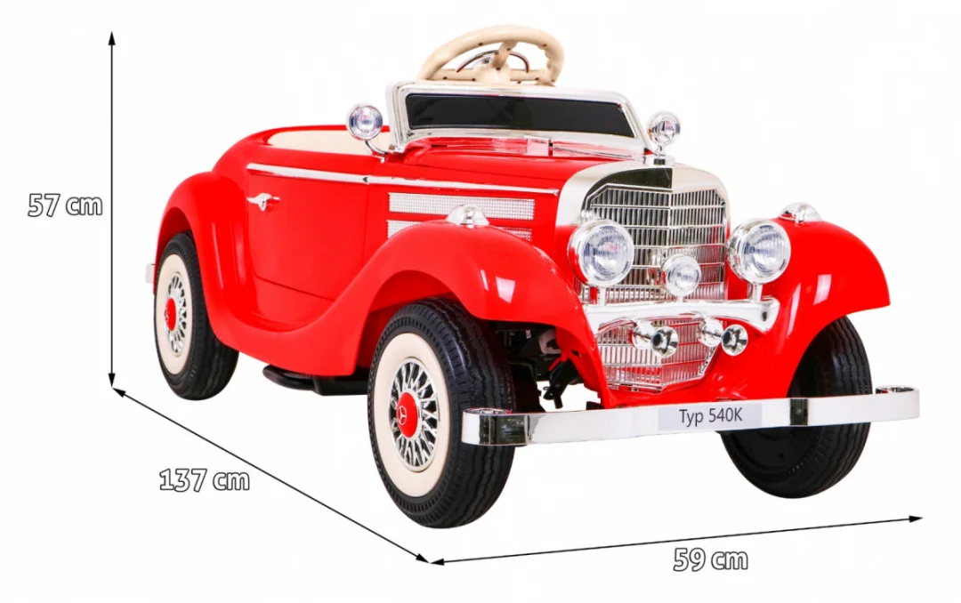 Mercedes-Benz 540A retro auto na akumulator crveni_2