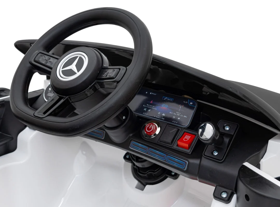 Mercedes Benz AMG EQA za djecu bijela + daljinski upravljač + pojasevi s 5 točaka + EVA + MP3_11