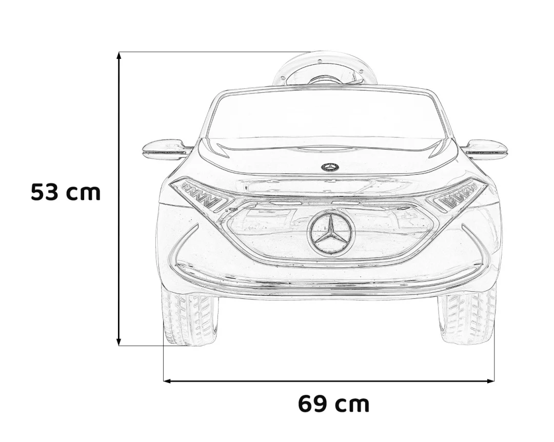 Mercedes Benz AMG EQA za djecu bijela + daljinski upravljač + pojasevi s 5 točaka + EVA + MP3_2