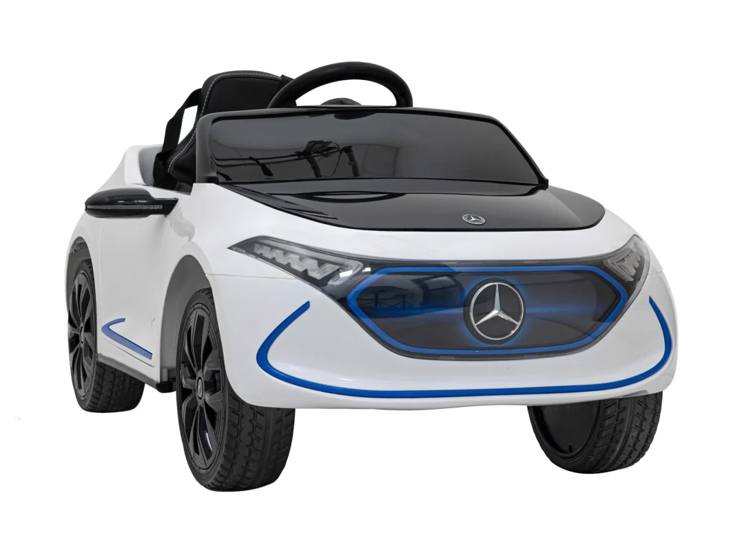 Mercedes Benz AMG EQA za djecu bijela + daljinski upravljač + pojasevi s 5 točaka + EVA + MP3_5
