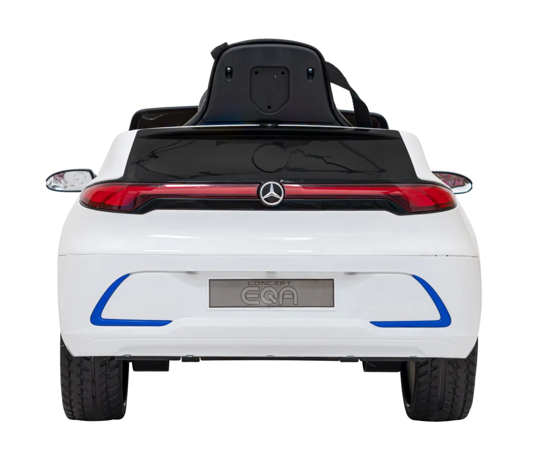 Mercedes Benz AMG EQA za djecu bijela + daljinski upravljač + pojasevi s 5 točaka + EVA + MP3_8