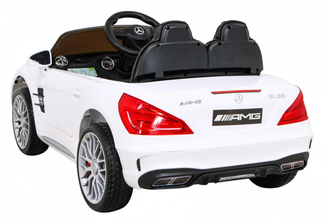 Mercedes Benz AMG SL65 S električni dječji bijeli + daljinski upravljač, bijela_5