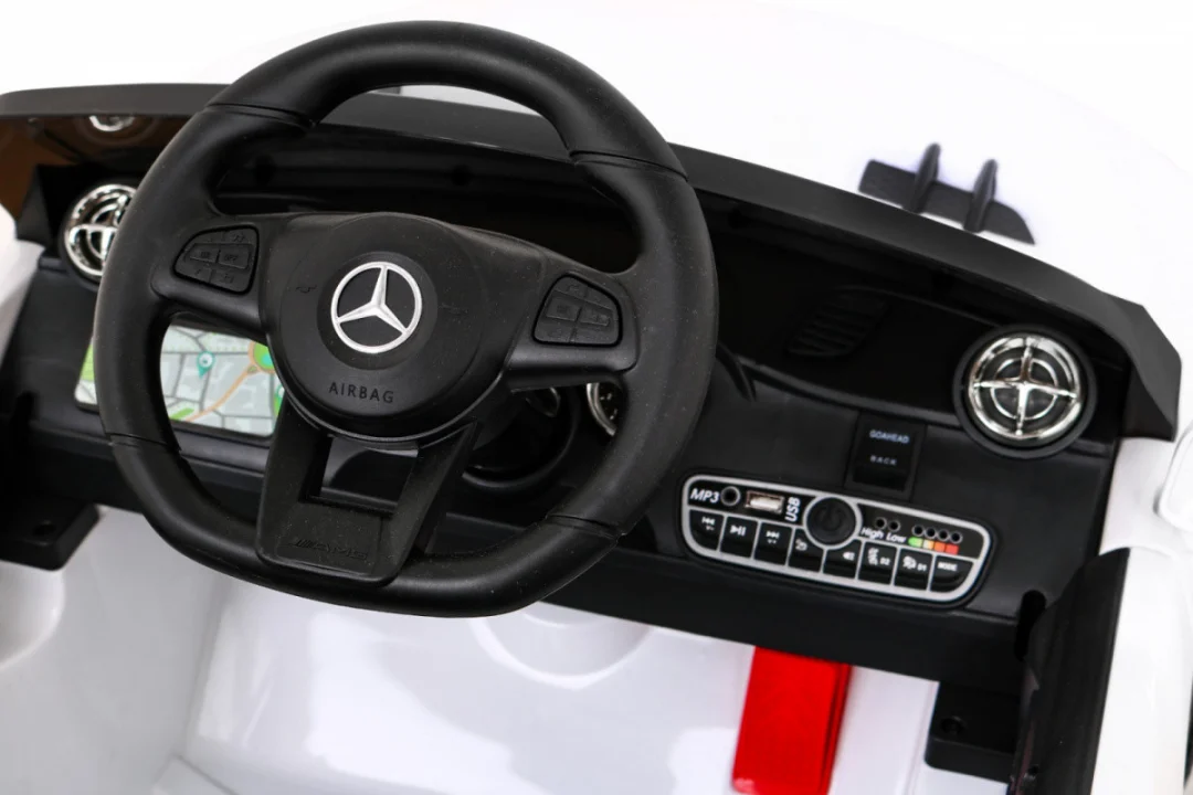 Mercedes Benz AMG SL65 S električni dječji bijeli + daljinski upravljač, bijela_8