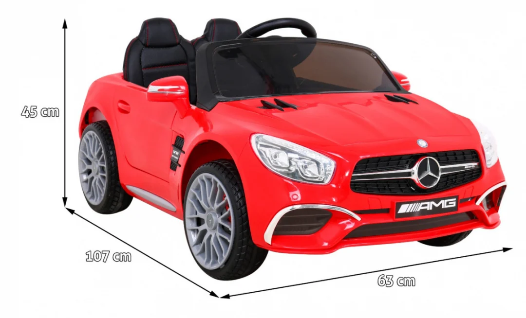 Mercedes Benz AMG SL65 S električni dječji crveni + daljinski upravljač + audio LED + eko, crvena_2