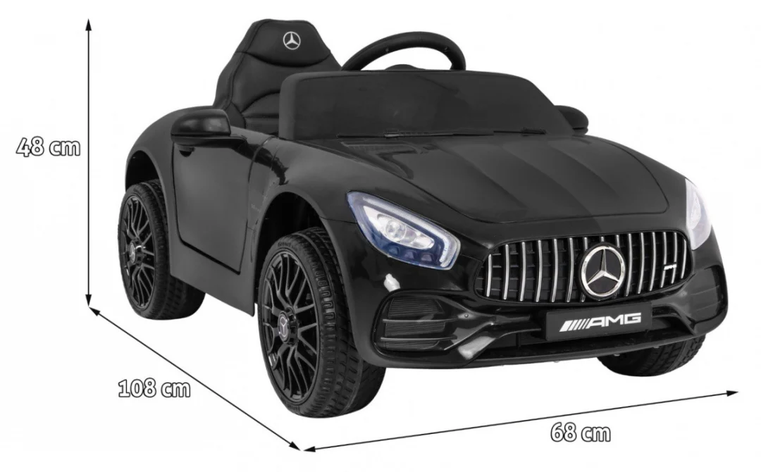 Mercedes Benz GT dječja autosjedalica na baterije crna + daljinski upravljač + spori start + MP3 LED_2