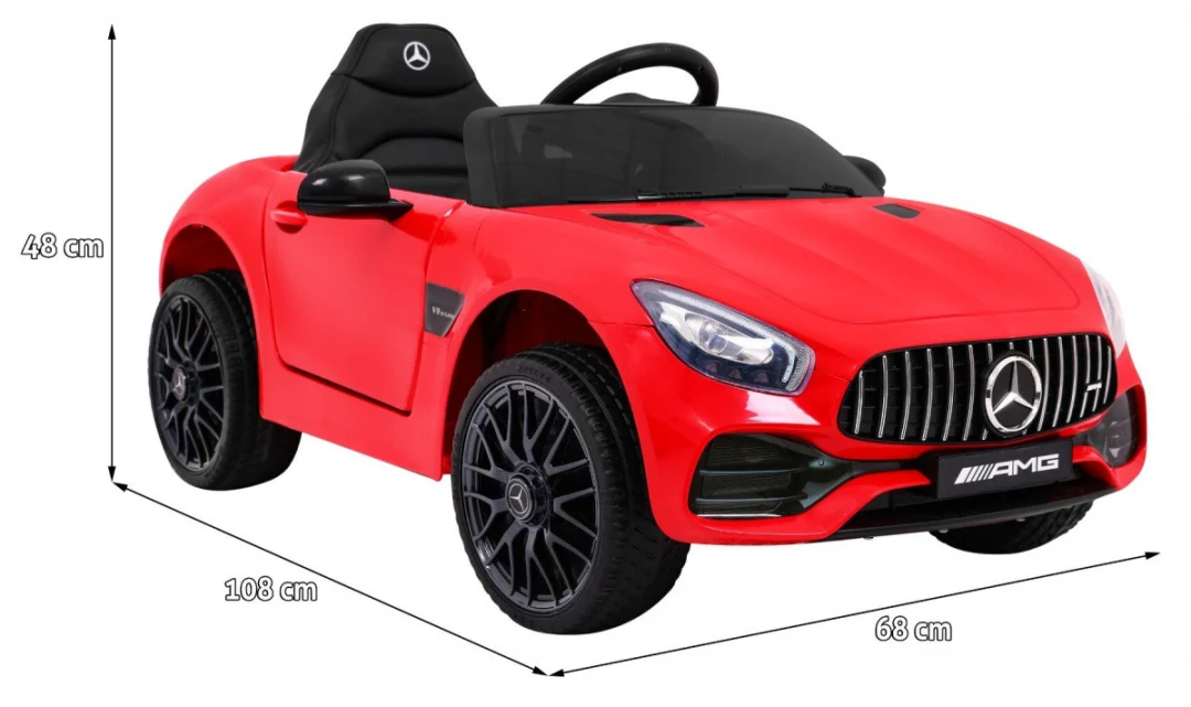 Mercedes Benz GT dječja kolica na baterije crvena + daljinski upravljač + spori start + MP3 LED_2