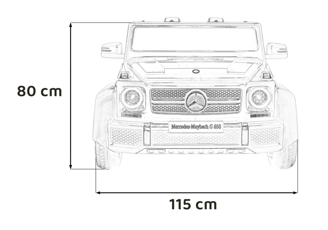 Mercedes Benz MAYBACH G650 Crno auto na akumulator_2