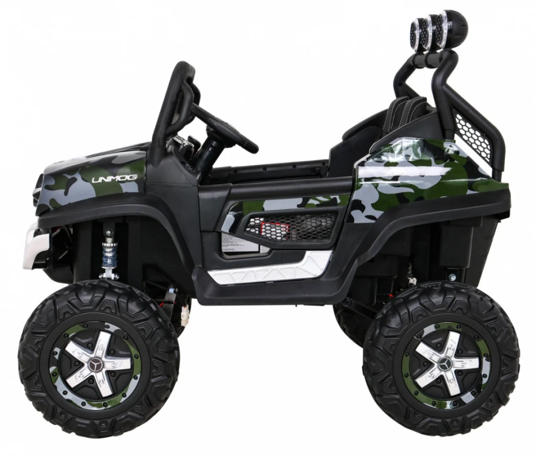 Mercedes Benz Unimog za djecu Camo boja + 4x4 pogon + daljinski upravljač + prtljažnik + spori_4