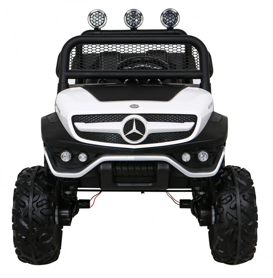 Mercedes Benz Unimog za djecu bijela boja + 4x4 pogon + daljinski upravljač + prtljažnik + spori_3