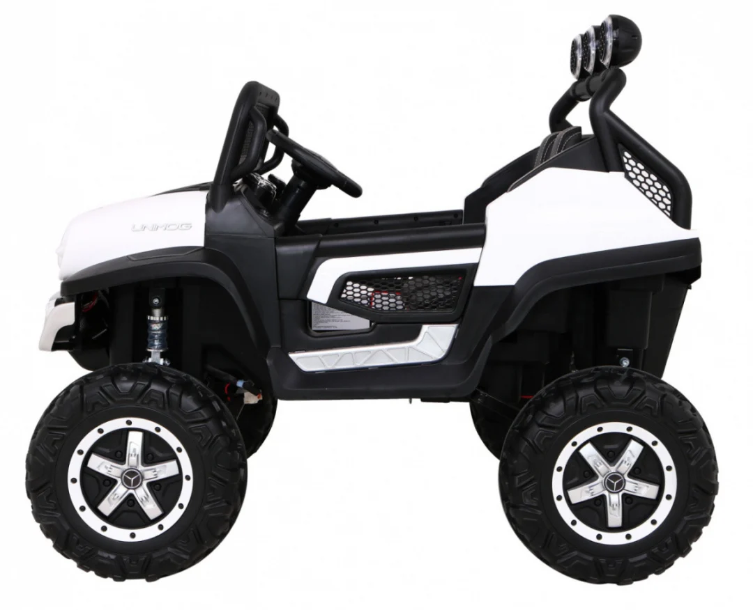 Mercedes Benz Unimog za djecu bijela boja + 4x4 pogon + daljinski upravljač + prtljažnik + spori_4