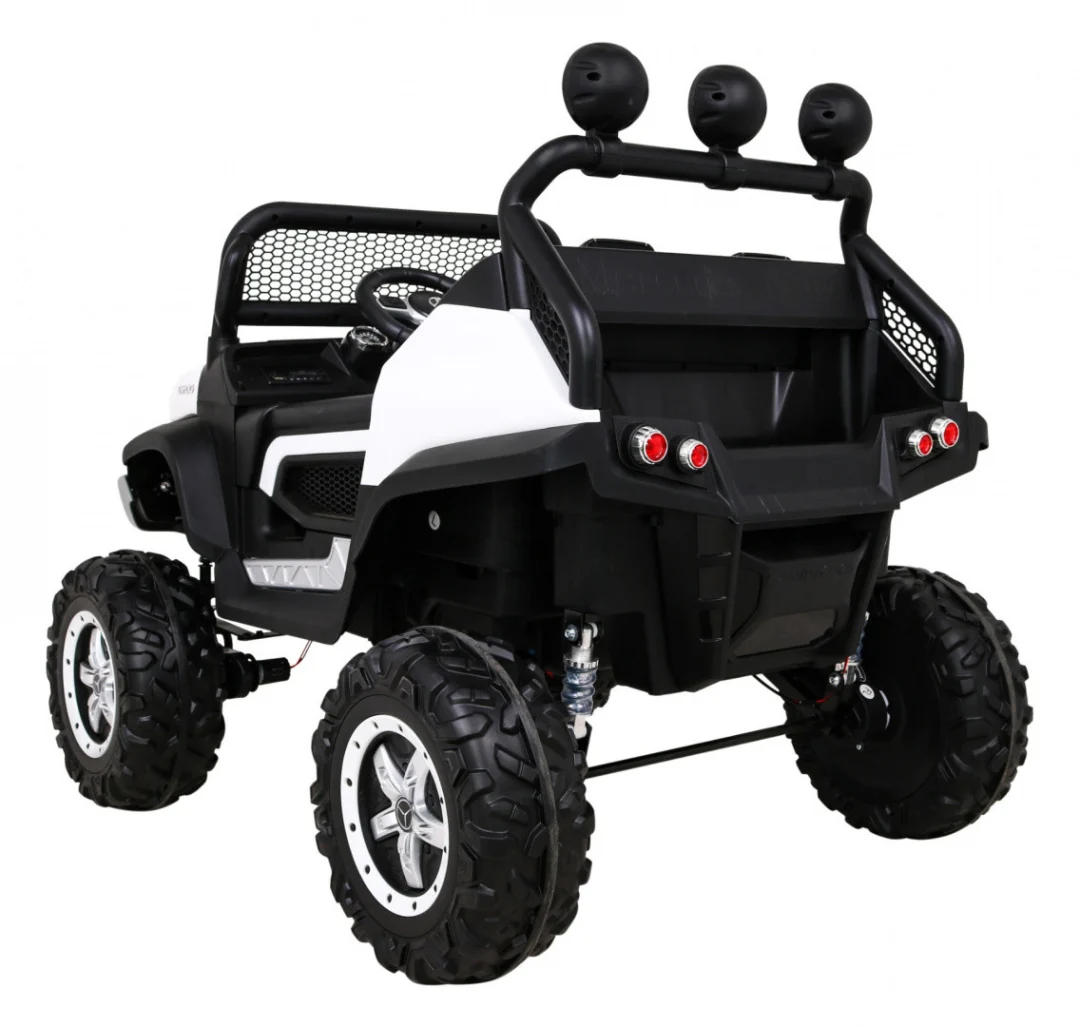 Mercedes Benz Unimog za djecu bijela boja + 4x4 pogon + daljinski upravljač + prtljažnik + spori_5
