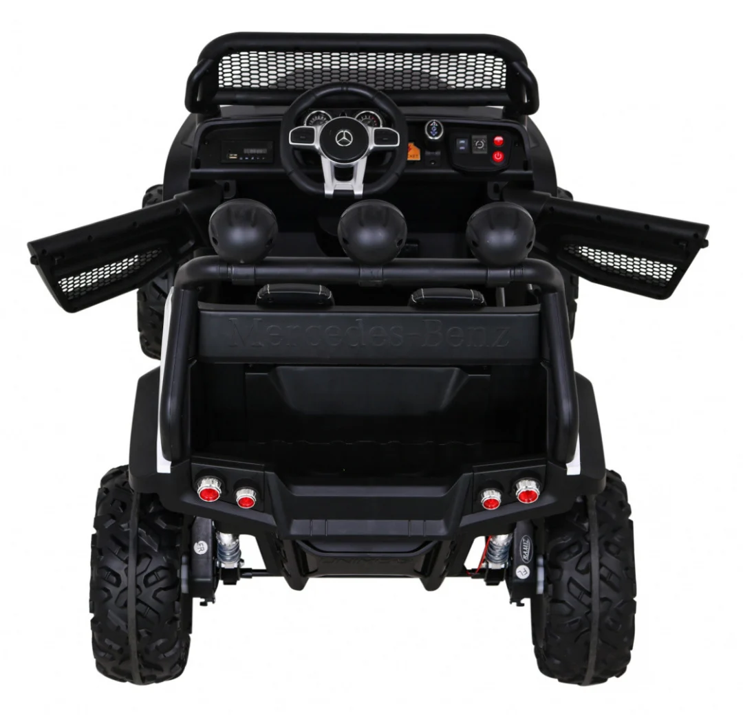 Mercedes Benz Unimog za djecu bijela boja + 4x4 pogon + daljinski upravljač + prtljažnik + spori_7
