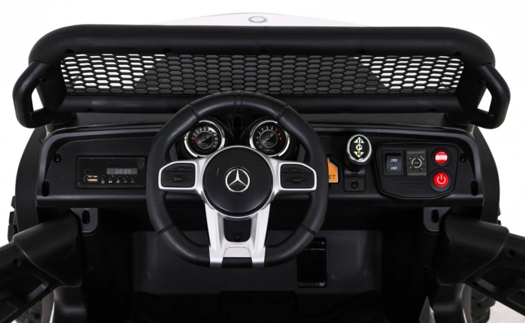 Mercedes Benz Unimog za djecu bijela boja + 4x4 pogon + daljinski upravljač + prtljažnik + spori_8