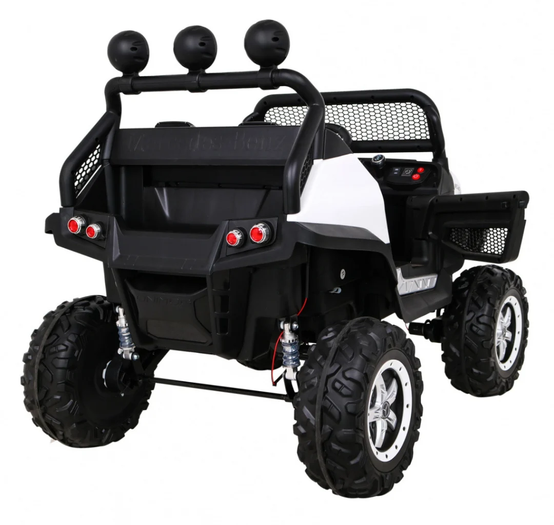 Mercedes Benz Unimog za djecu bijela boja + 4x4 pogon + daljinski upravljač + prtljažnik + spori_9