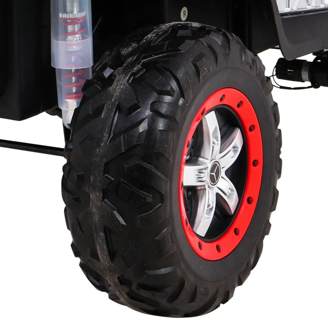 Mercedes Benz Unimog za djecu crveni + 4x4 pogon + daljinski upravljač + prtljažnik + spori, crvena_16