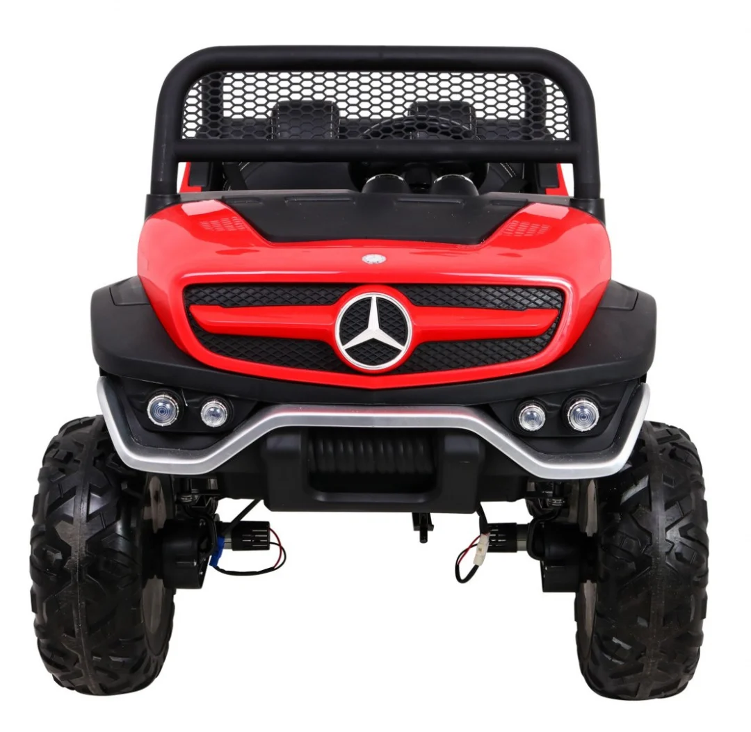 Mercedes Benz Unimog za djecu crveni + 4x4 pogon + daljinski upravljač + prtljažnik + spori, crvena_4