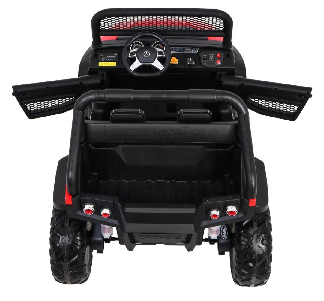 Mercedes Benz Unimog za djecu crveni + 4x4 pogon + daljinski upravljač + prtljažnik + spori, crvena_8