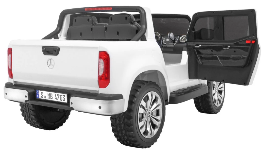 Mercedes Benz X-klasa za djecu Bijeli pick-up + daljinski upravljač + 4x4 pogon, bijela_7
