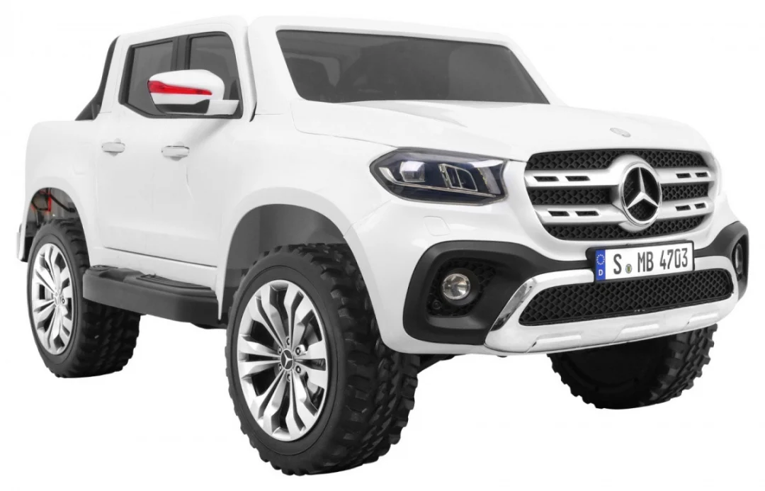 Mercedes Benz X-klasa za djecu Bijeli pick-up + daljinski upravljač + 4x4 pogon, bijela_8
