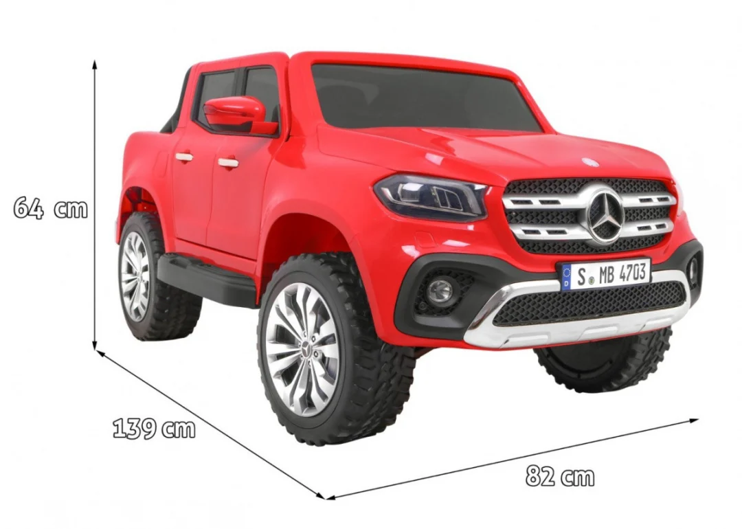 Mercedes Benz X-klasa za djecu crvena + daljinski upravljač + 4x4 pogon + MP4 + nosač za prtljagu_2