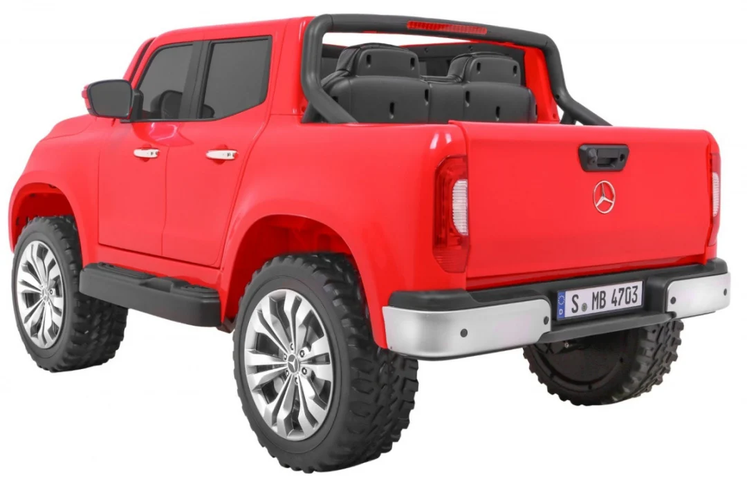 Mercedes Benz X-klasa za djecu crvena + daljinski upravljač + 4x4 pogon + MP4 + nosač za prtljagu_5