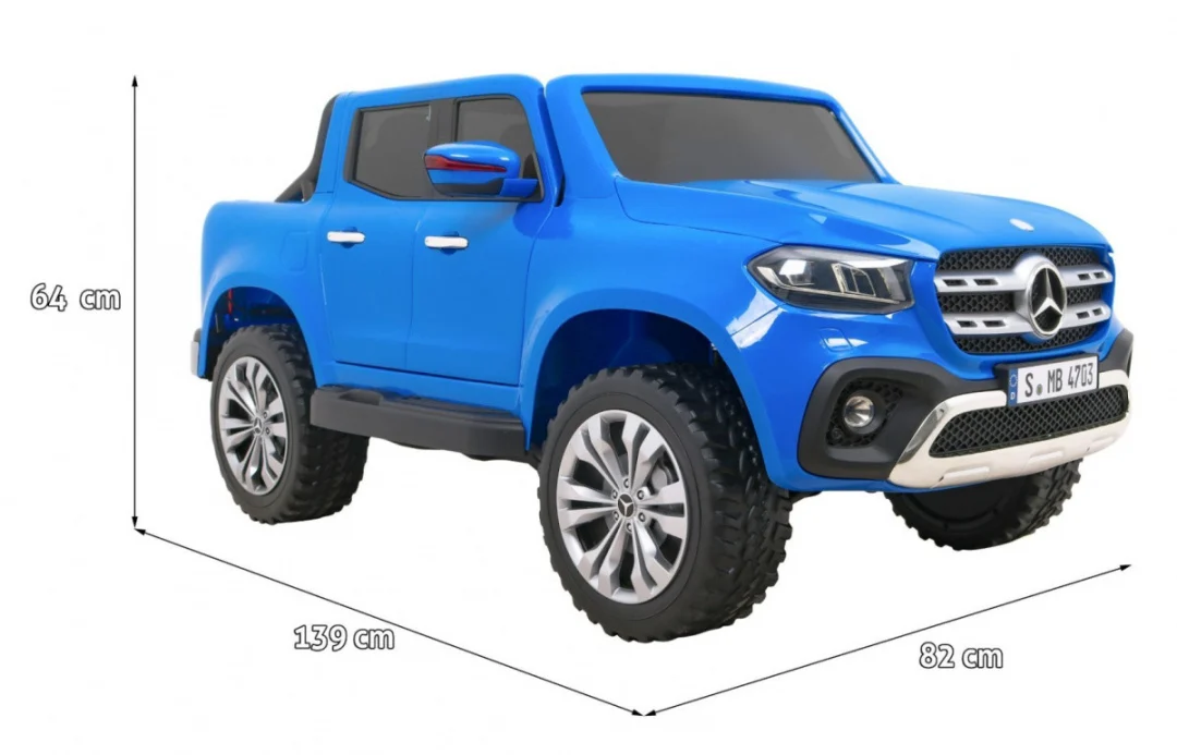 Mercedes Benz X-klasa za djecu plava + daljinski upravljač + 4x4 pogon + MP4 + nosač za prtljagu_2