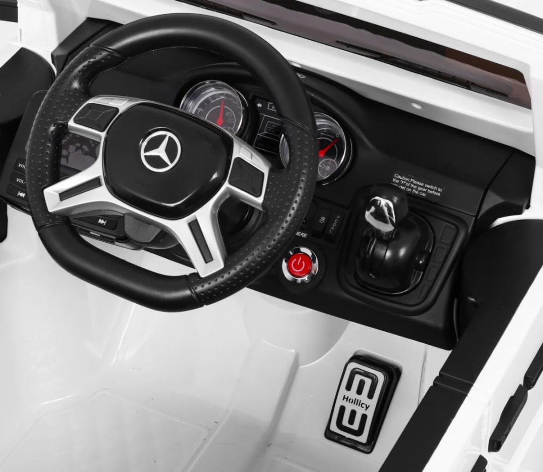 Mercedes G63 6x6 Dječji Automobil Bijeli + 2 Papučice Gasa + Podešavanje Sjedala + Audio, bijela_11