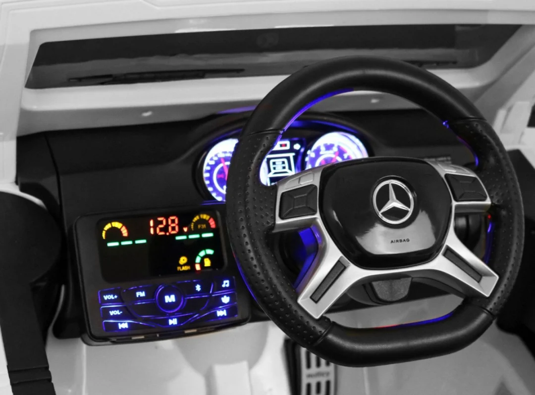 Mercedes G63 6x6 Dječji Automobil Bijeli + 2 Papučice Gasa + Podešavanje Sjedala + Audio, bijela_12
