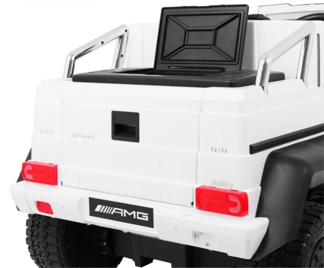 Mercedes G63 6x6 Dječji Automobil Bijeli + 2 Papučice Gasa + Podešavanje Sjedala + Audio, bijela_14