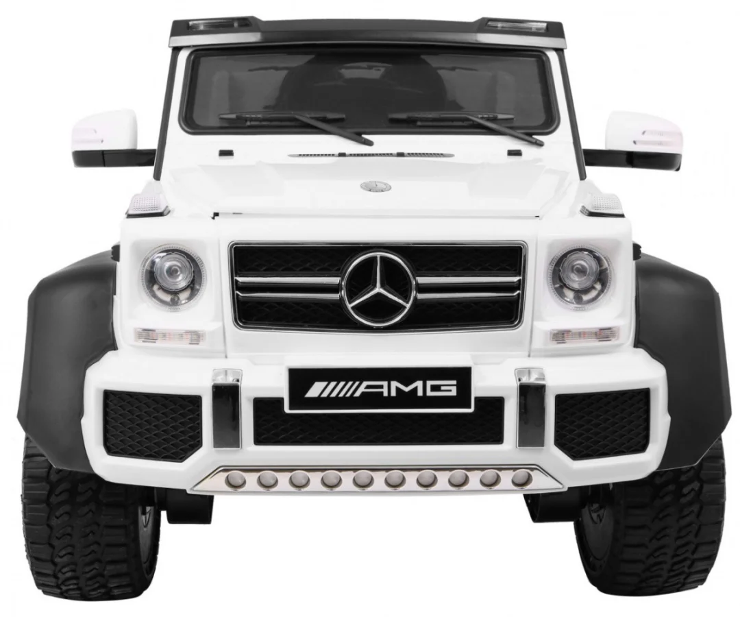 Mercedes G63 6x6 Dječji Automobil Bijeli + 2 Papučice Gasa + Podešavanje Sjedala + Audio, bijela_3