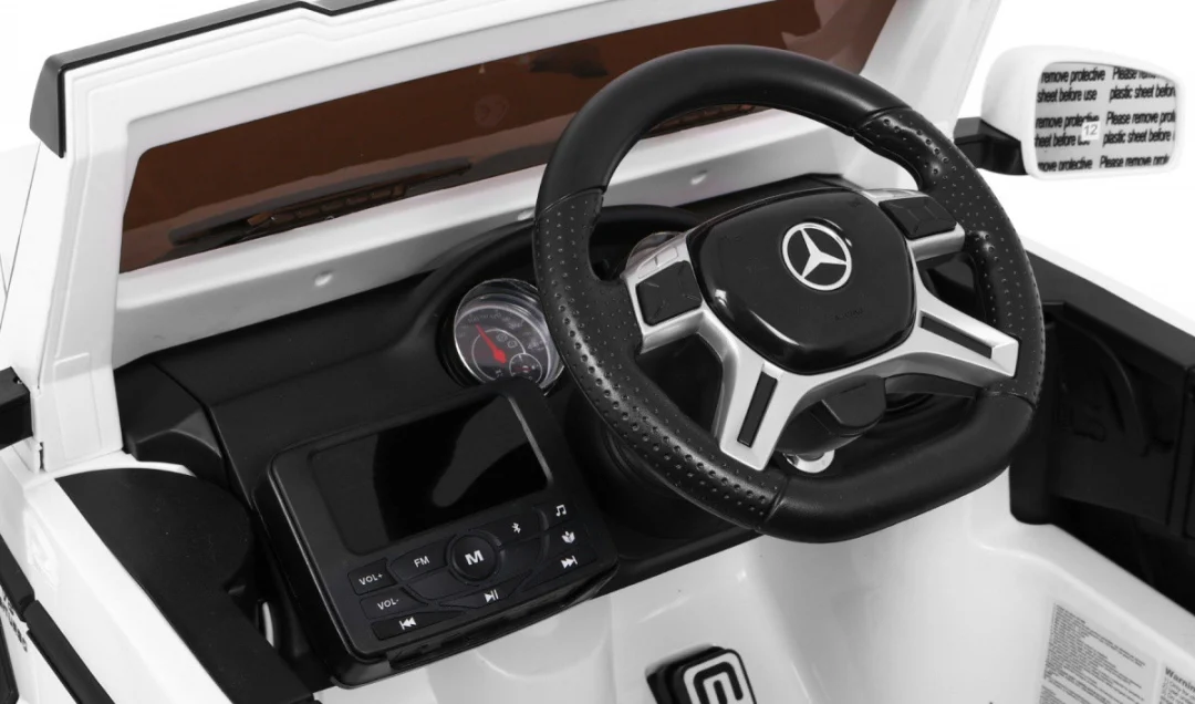 Mercedes G63 6x6 Dječji Automobil Bijeli + 2 Papučice Gasa + Podešavanje Sjedala + Audio, bijela_6
