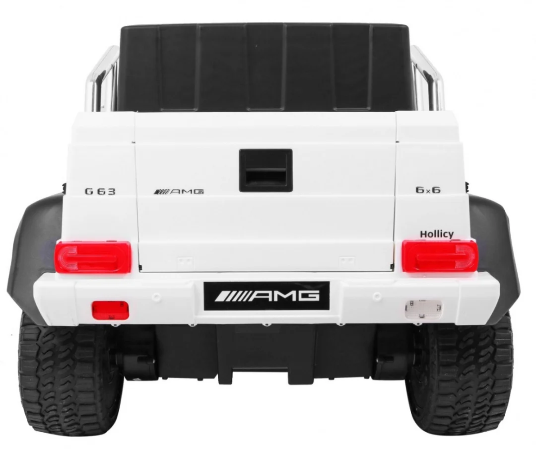 Mercedes G63 6x6 Dječji Automobil Bijeli + 2 Papučice Gasa + Podešavanje Sjedala + Audio, bijela_7