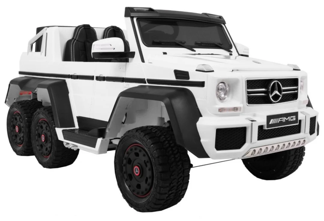 Mercedes G63 6x6 MP4 auto za djecu bijeli + 2 papučice za gas + podešavanje sjedala + MP4, bijela_11