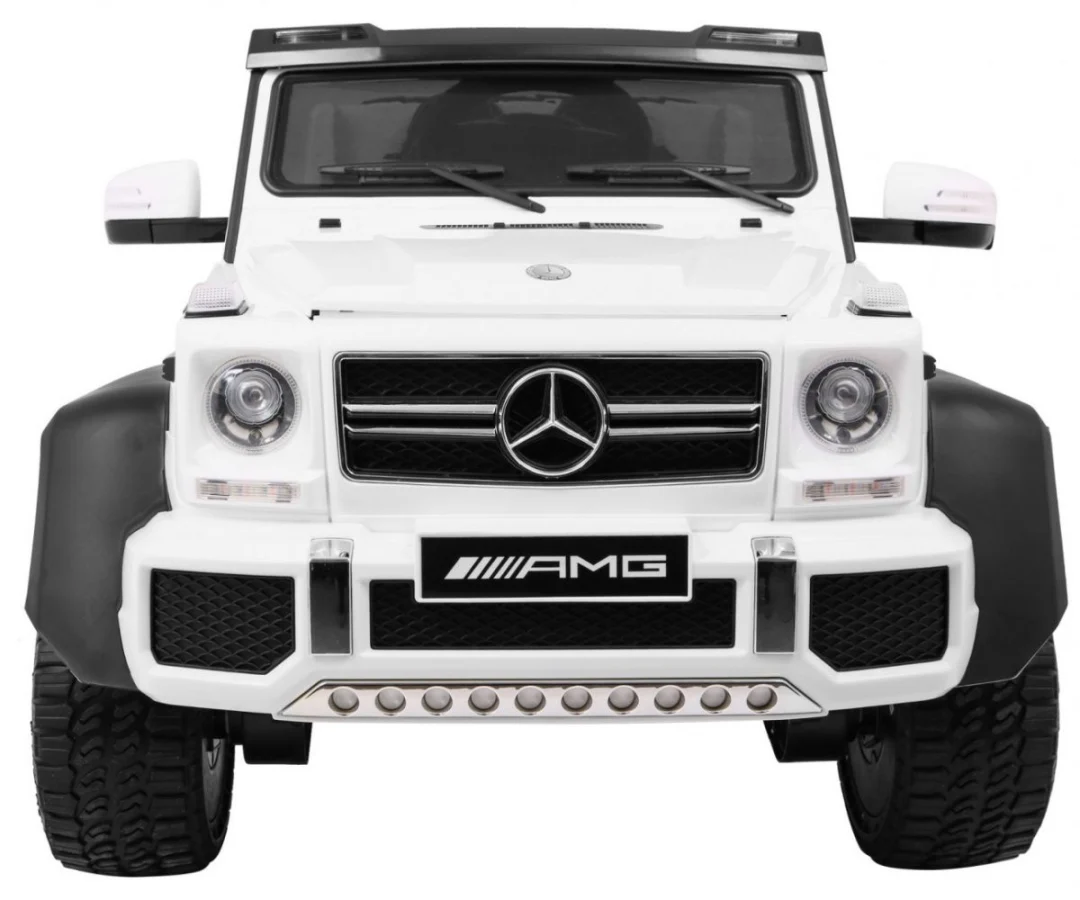 Mercedes G63 6x6 MP4 auto za djecu bijeli + 2 papučice za gas + podešavanje sjedala + MP4, bijela_3