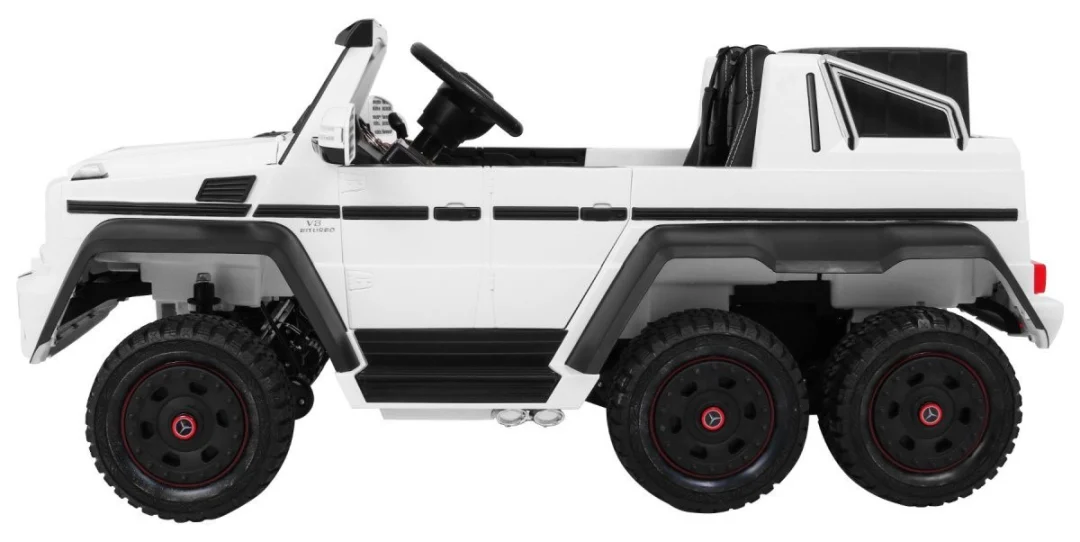 Mercedes G63 6x6 MP4 auto za djecu bijeli + 2 papučice za gas + podešavanje sjedala + MP4, bijela_4