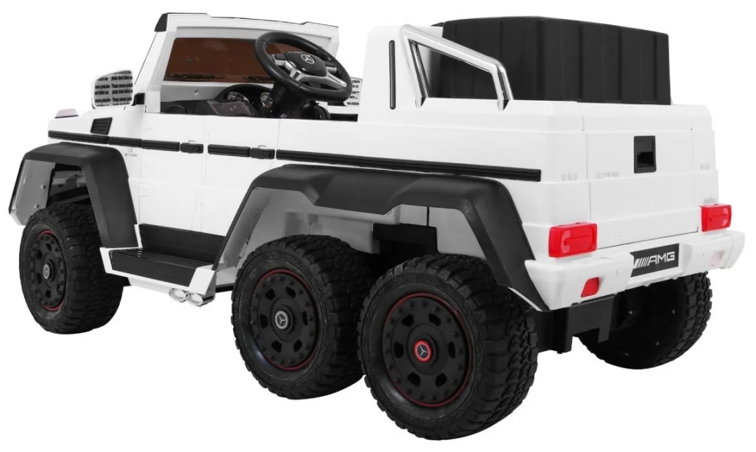 Mercedes G63 6x6 MP4 auto za djecu bijeli + 2 papučice za gas + podešavanje sjedala + MP4, bijela_5