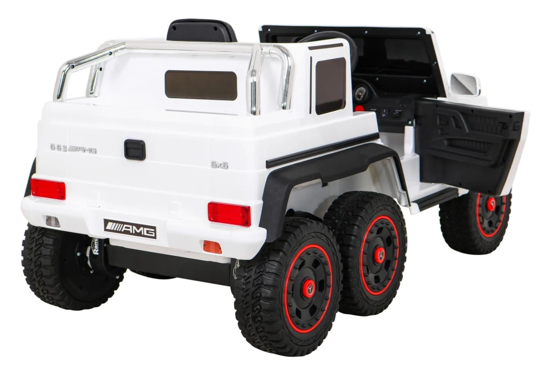 Mercedes G63 AMG automobil na baterije bijeli + daljinski upravljač + 6 EVA kotača + spori, bijela_10