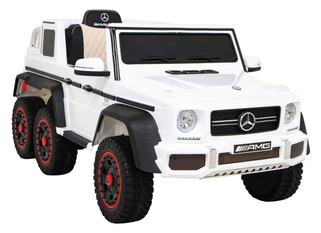 Mercedes G63 AMG automobil na baterije bijeli + daljinski upravljač + 6 EVA kotača + spori, bijela_11