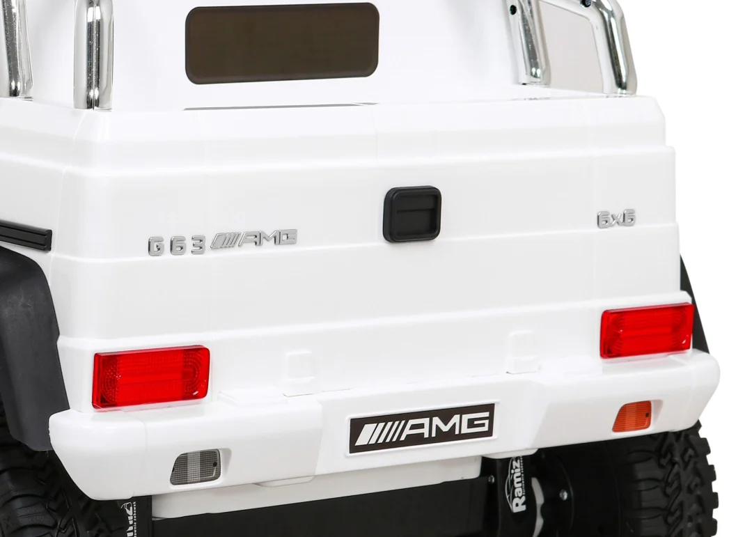 Mercedes G63 AMG automobil na baterije bijeli + daljinski upravljač + 6 EVA kotača + spori, bijela_14