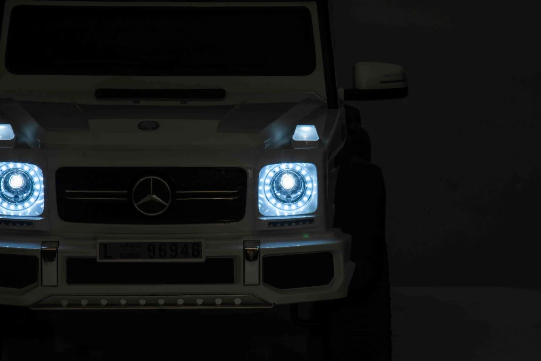 Mercedes G63 AMG automobil na baterije bijeli + daljinski upravljač + 6 EVA kotača + spori, bijela_16