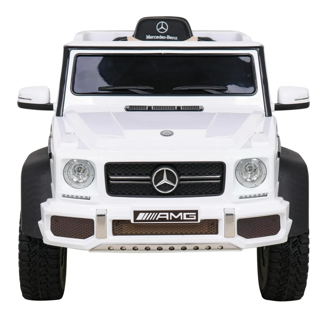 Mercedes G63 AMG automobil na baterije bijeli + daljinski upravljač + 6 EVA kotača + spori, bijela_3