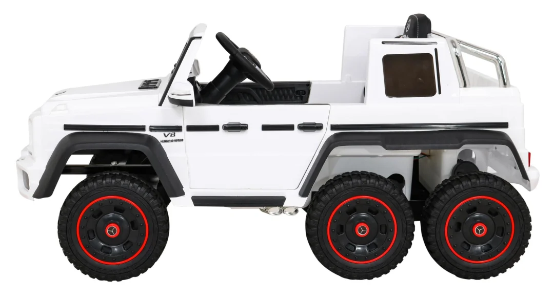 Mercedes G63 AMG automobil na baterije bijeli + daljinski upravljač + 6 EVA kotača + spori, bijela_4