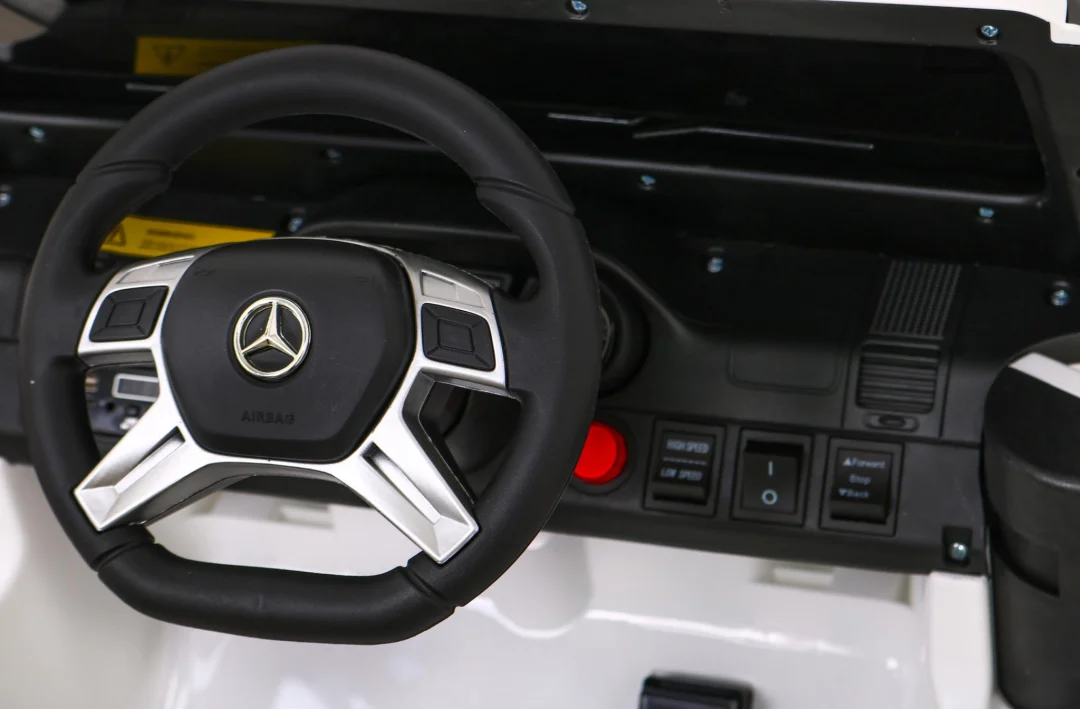 Mercedes G63 AMG automobil na baterije bijeli + daljinski upravljač + 6 EVA kotača + spori, bijela_9