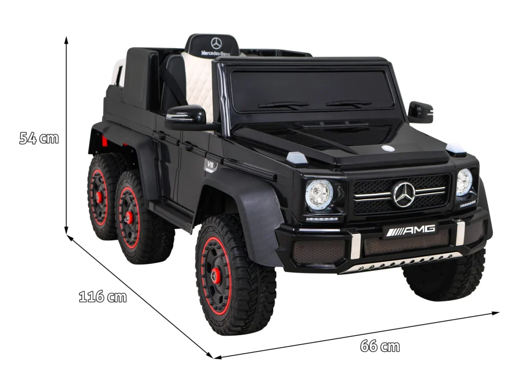 Mercedes G63 AMG automobil na baterije crni + daljinski upravljač + 6 EVA kotača + spori, crna_2