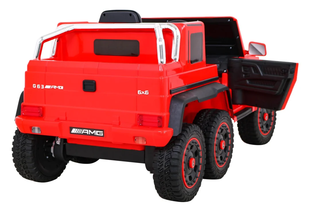 Mercedes G63 AMG automobil na baterije, crveni + daljinski upravljač + 6 EVA kotača + spori, crvena_10